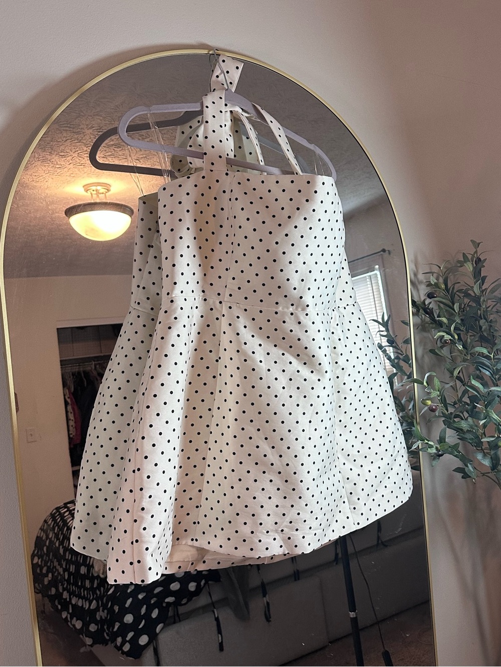 Showpo White Polka Dot Mini Dress | Size US 16